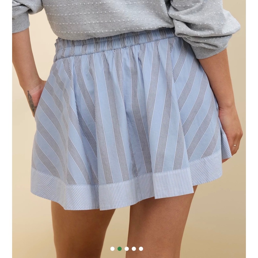 Aerie boxer skort striped white Waist Large NWT - Picture 2 of 9